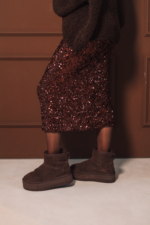 By Hilke Skirt Sequin Maeve Brown