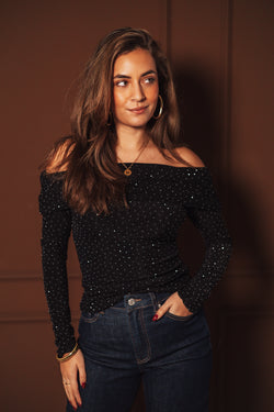 By Hilke Off Shoulder Top Norae Black