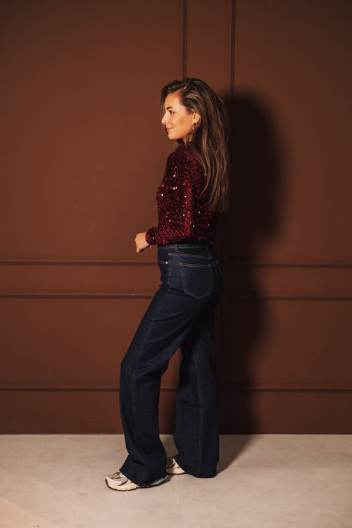 By Hilke Sequin Top Mirae Red