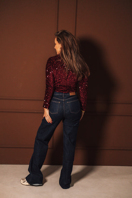 By Hilke Sequin Top Mirae Red