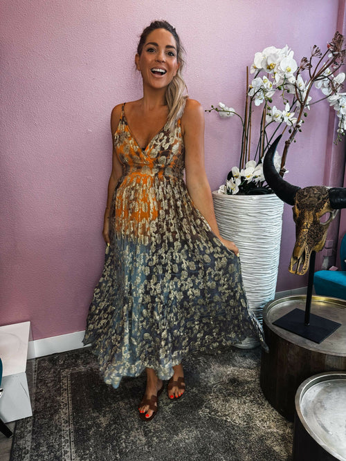 By Hilke Dress Mirel Orange/Blue