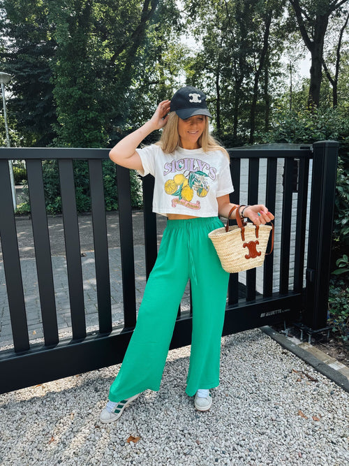 By Hilke Cropped Shirt Lemon White