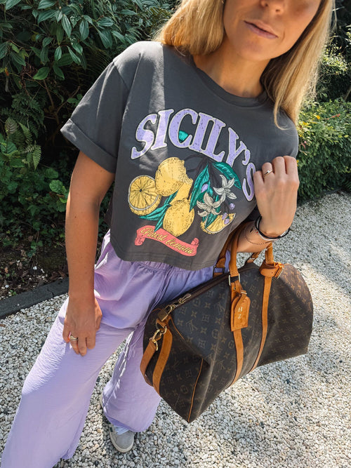 By Hilke Cropped Shirt Lemon Grey