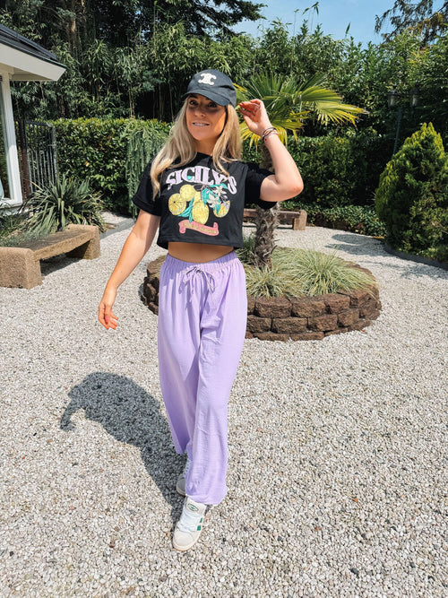 By Hilke Cropped Shirt Lemon Black