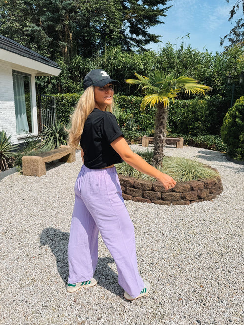 By Hilke Cropped Shirt Lemon Black