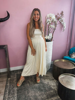 By Hilke Strapless Dress Izzy Cream