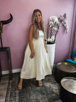 By Hilke Strapless Dress Izzy Cream