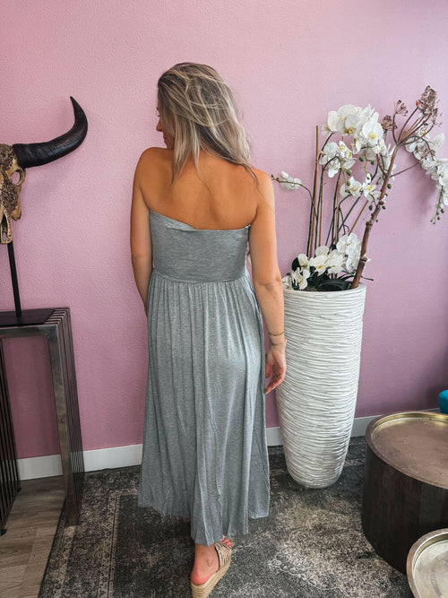 By Hilke Strapless Dress Izzy Grey