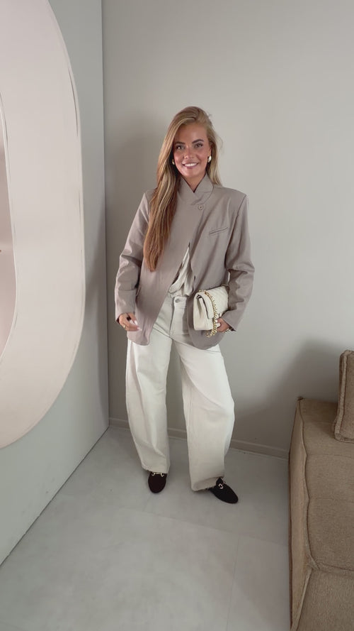 By Hilke Multi Blazer Taupe