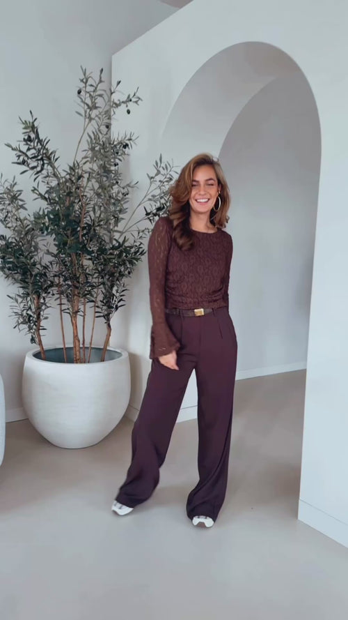 By Hilke Pantalon Jill Chocolate