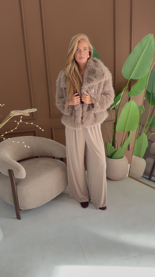 By Hilke Fur Coat Taupe