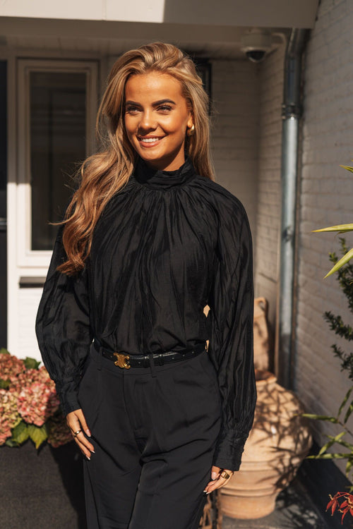 By Hilke Blouse Brook Black