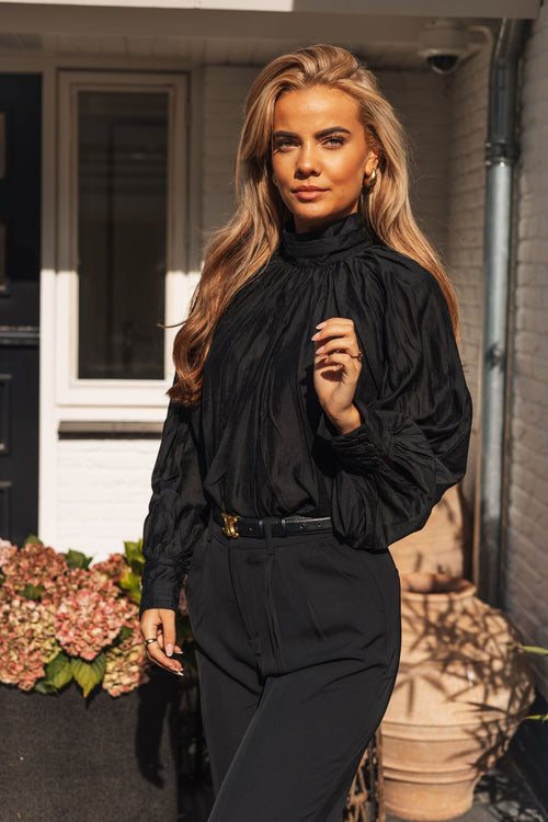 By Hilke Blouse Brook Black