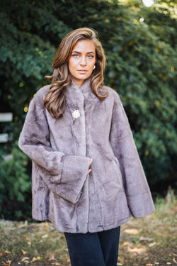 By Hilke Furry Coat Livia Brown