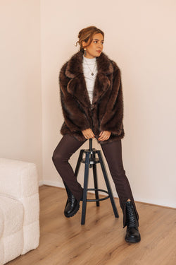 By Hilke Furry Coat Rowie Chocolate