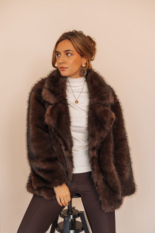 By Hilke Furry Coat Rowie Chocolate