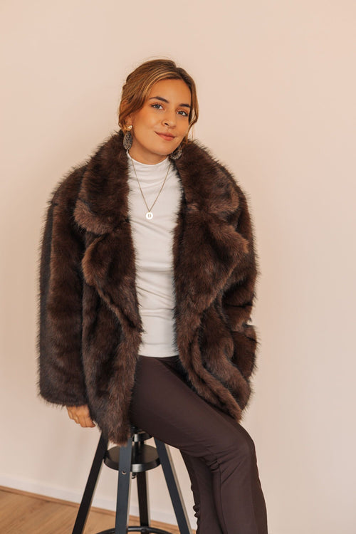 By Hilke Furry Coat Rowie Chocolate