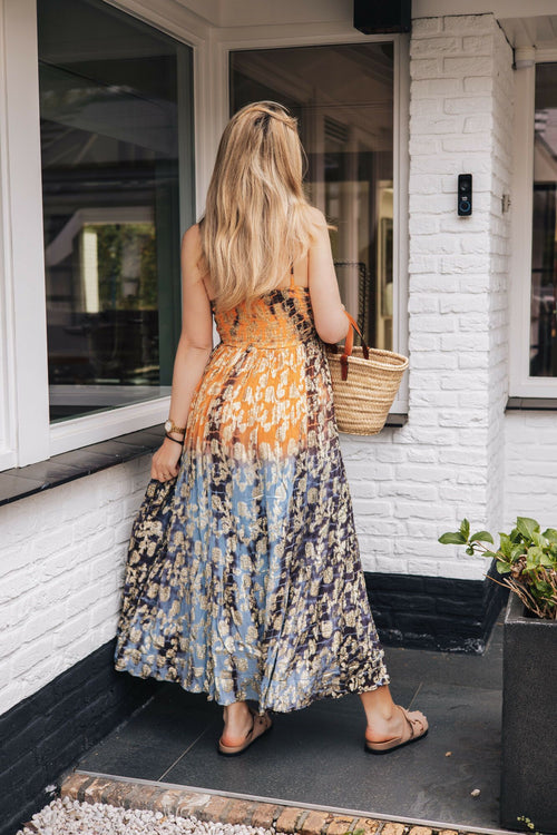 By Hilke Dress Mirel Orange/Blue