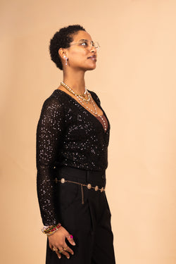 By Hilke Sequin Top Eva Black
