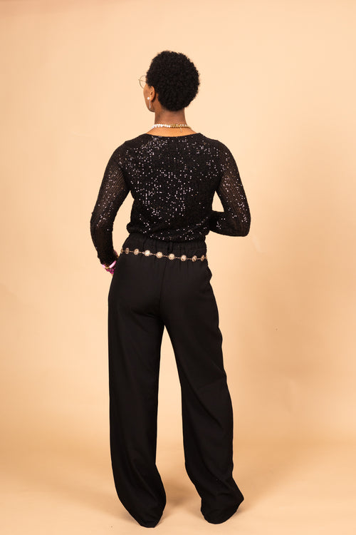 By Hilke Sequin Top Eva Black