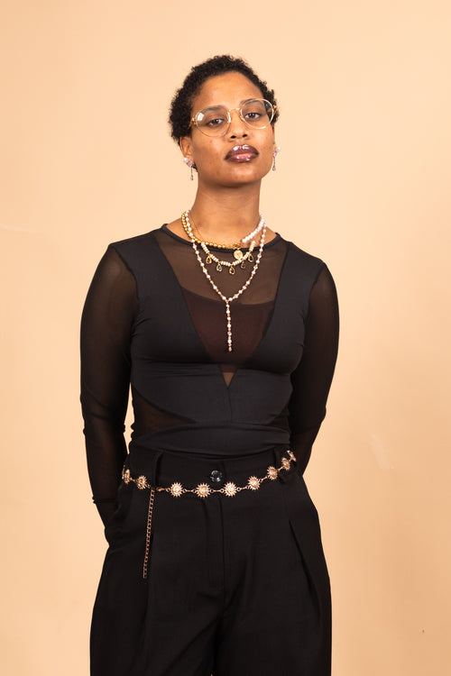 By Hilke Top Mesh Danielle Black