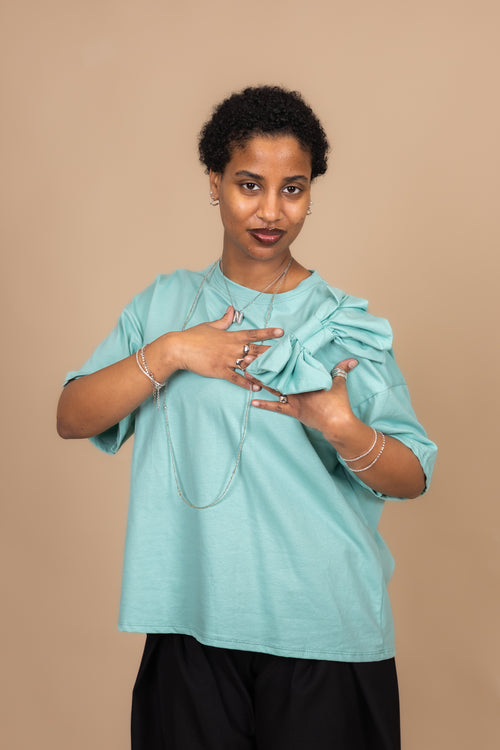 By Hilke T-Shirt Linde Turquoise